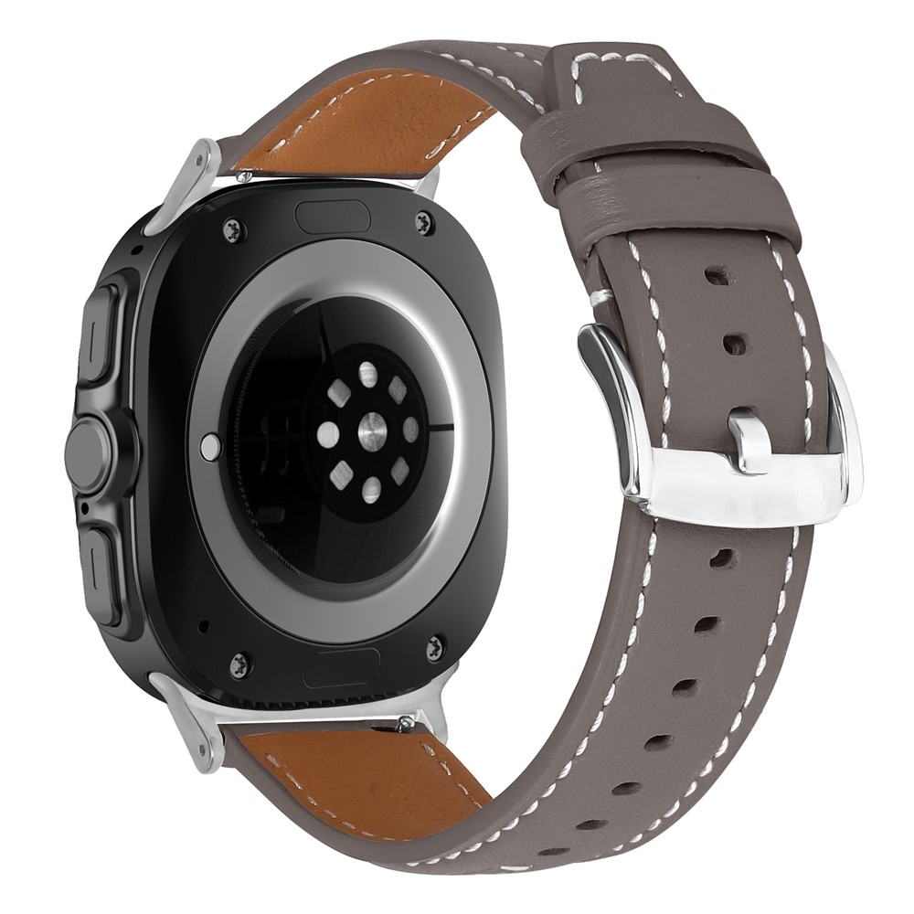 Leathe koženkový řemínek na Samsung Galaxy Watch8 Classic 46mm/Watch8 44mm/40mm - tmavěšedý