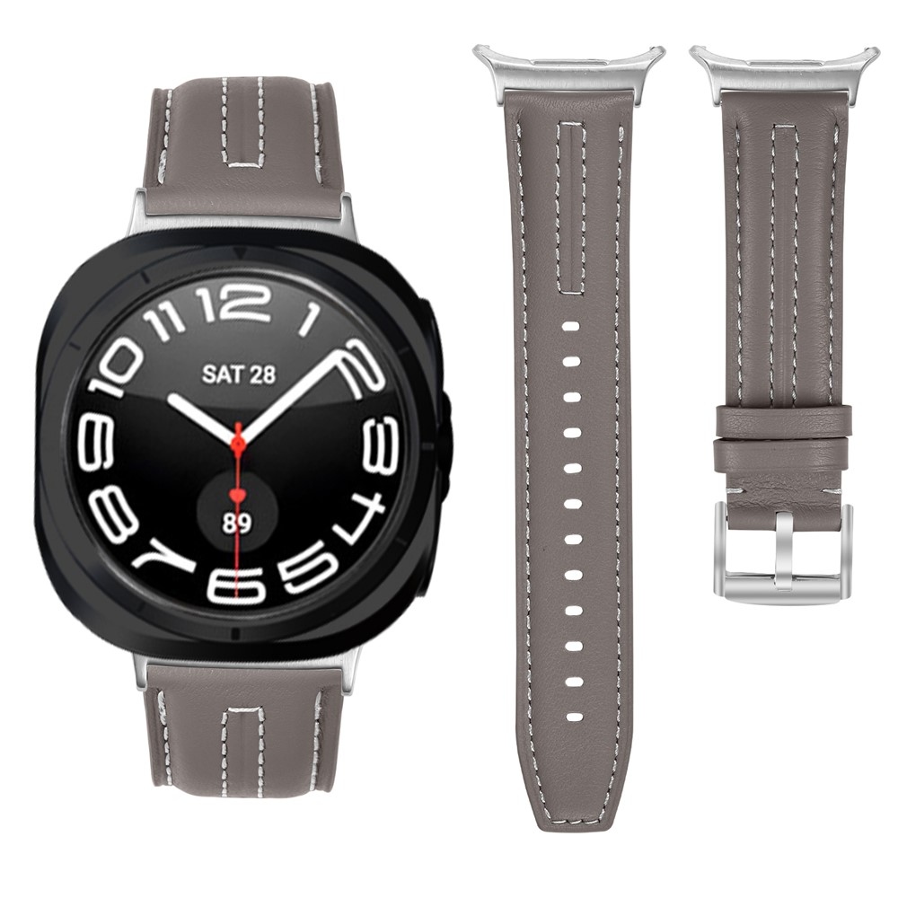 Leathe koženkový řemínek na Samsung Galaxy Watch8 Classic 46mm/Watch8 44mm/40mm - tmavěšedý