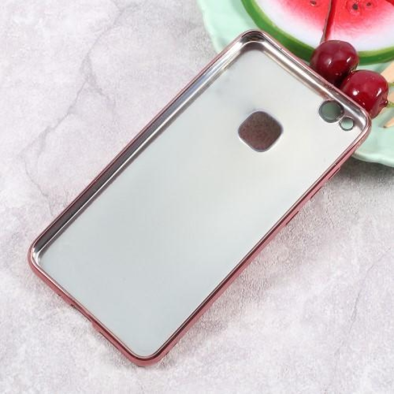 Leathy gelový obal s PU koženými zády na Huawei P10 Lite - červený