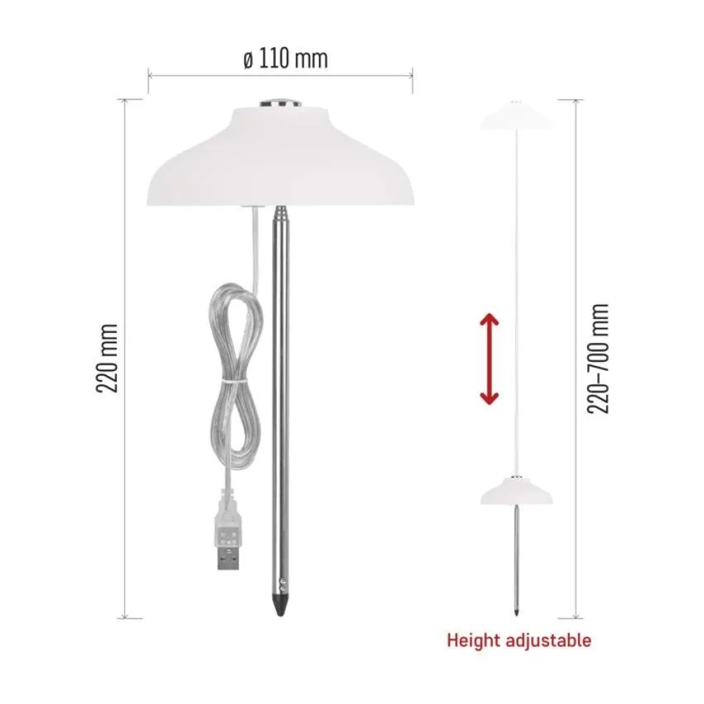 LED GROW pěstební lampa 5 W, časovač - bílá
