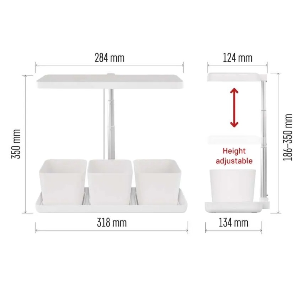 LED GROW pěstební lampa 7 W, časovač, stmívatelná - bílá