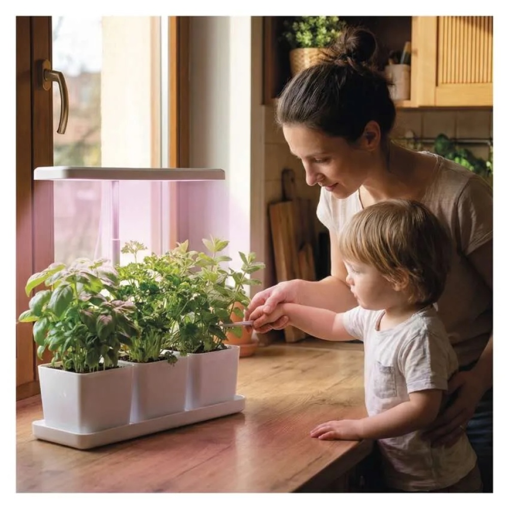 LED GROW pěstební lampa 7 W, časovač, stmívatelná - bílá