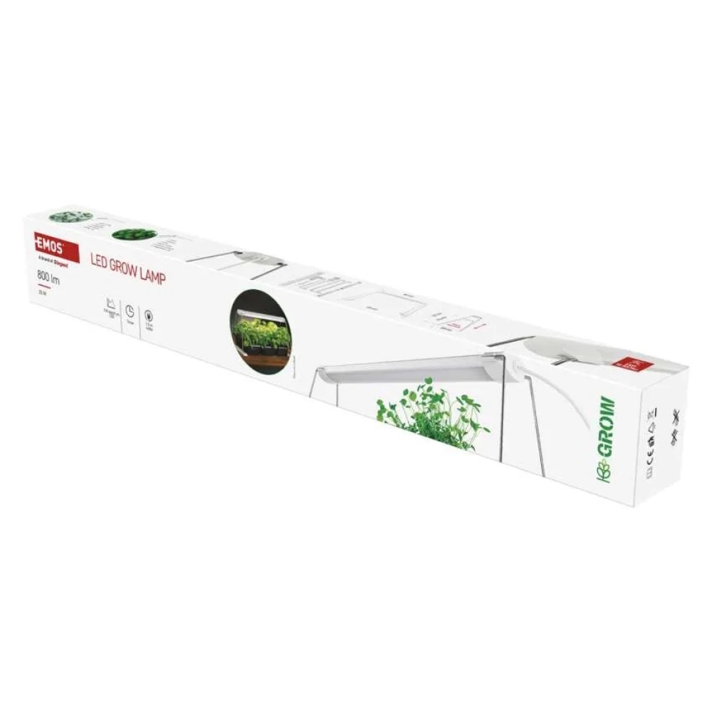 LED GROW pěstební lampa na sazenice 15 W, časovač - bílá