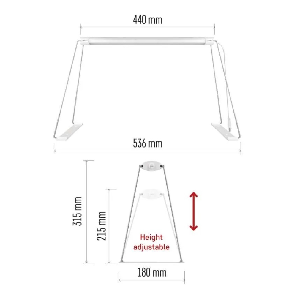 LED GROW pěstební lampa na sazenice 15 W, časovač - bílá