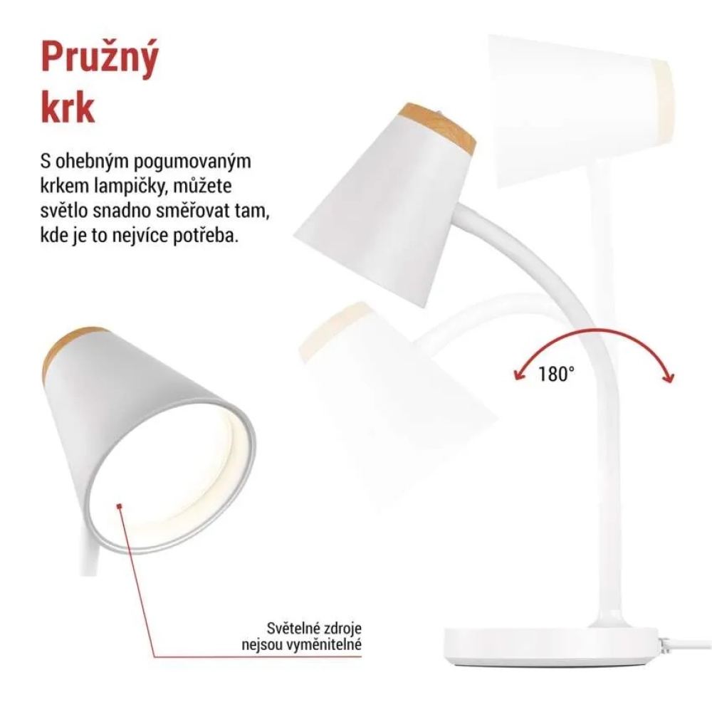 LED stolní lampa TARA - bílá