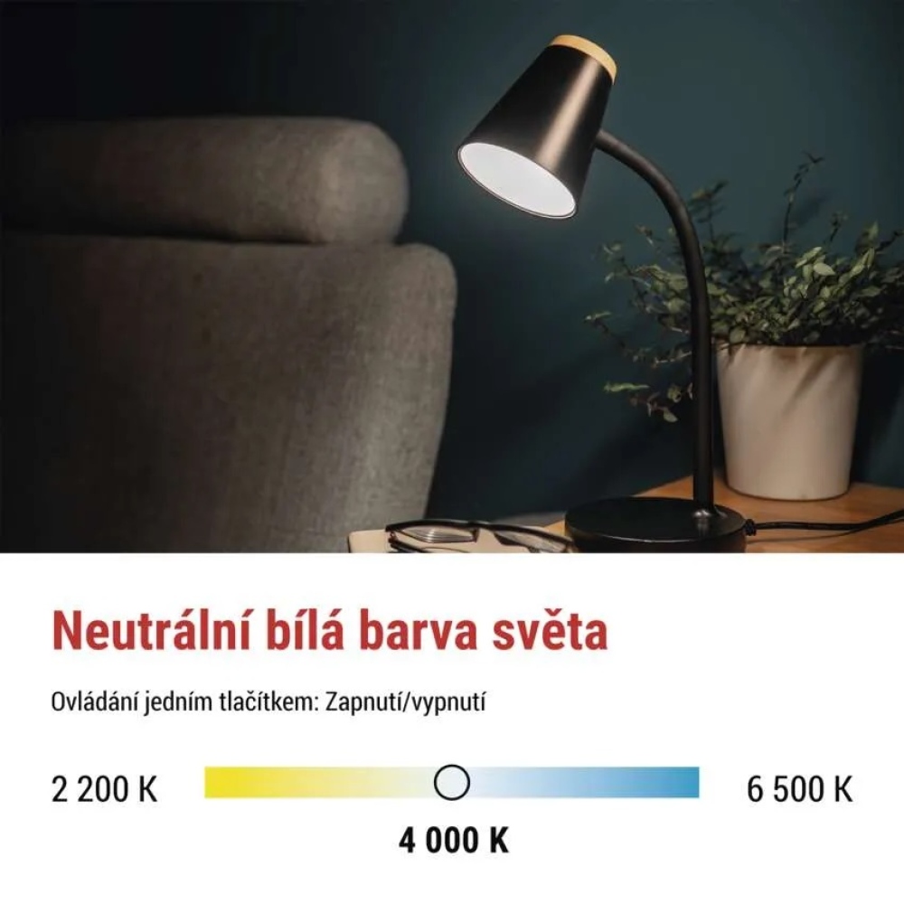 LED stolní lampa TARA - černá