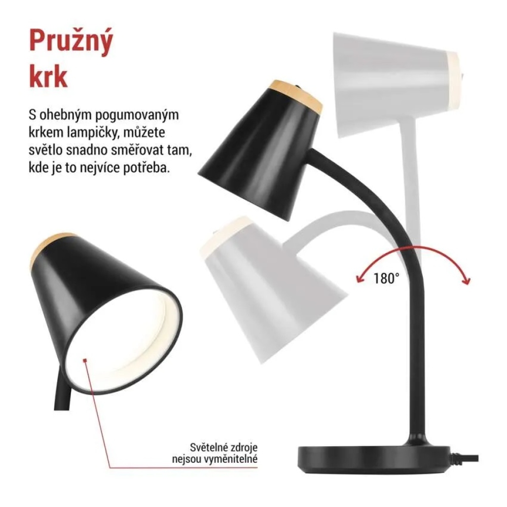 LED stolní lampa TARA - černá