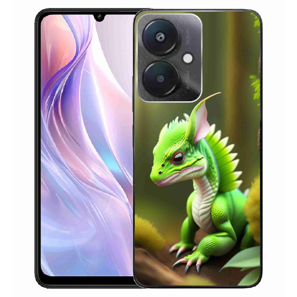 Gelový kryt mmCase na Xiaomi Redmi 13C 5G - zelený dráček