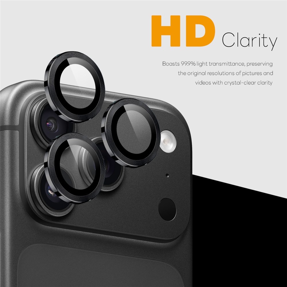 Lens sklo čočky fotoaparátu (samostatná skla) na mobil iPhone 18 Pro Max/18 Pro - černé