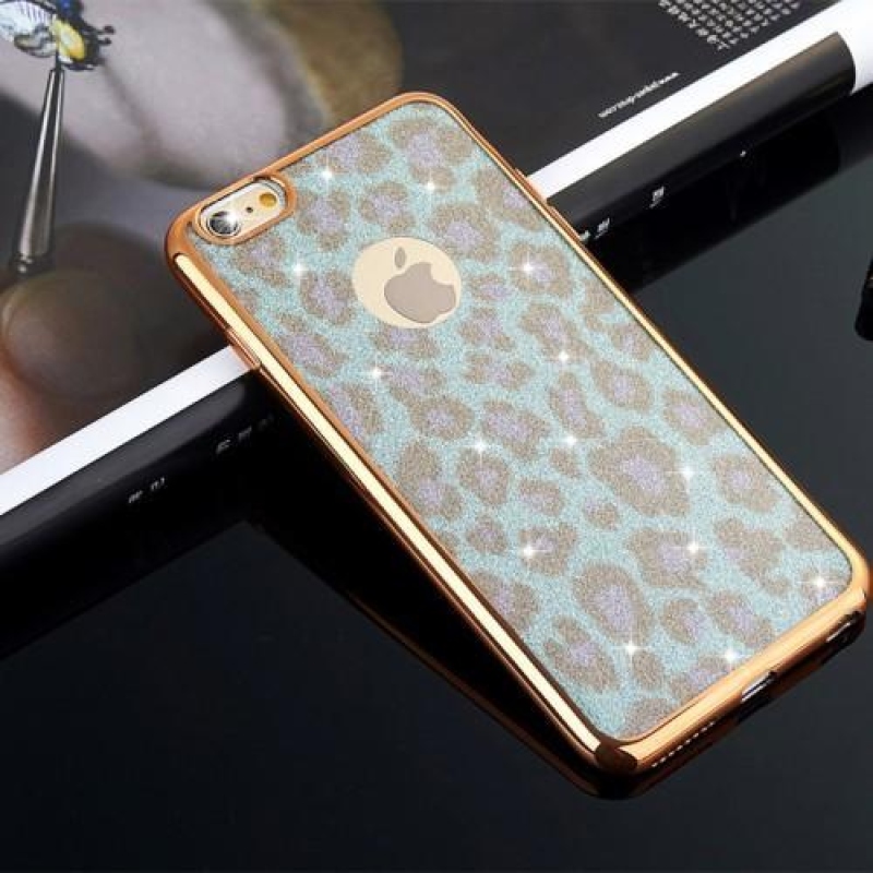Leopard matný gelový obal na iPhone 6s Plus a 6 Plus - modrý