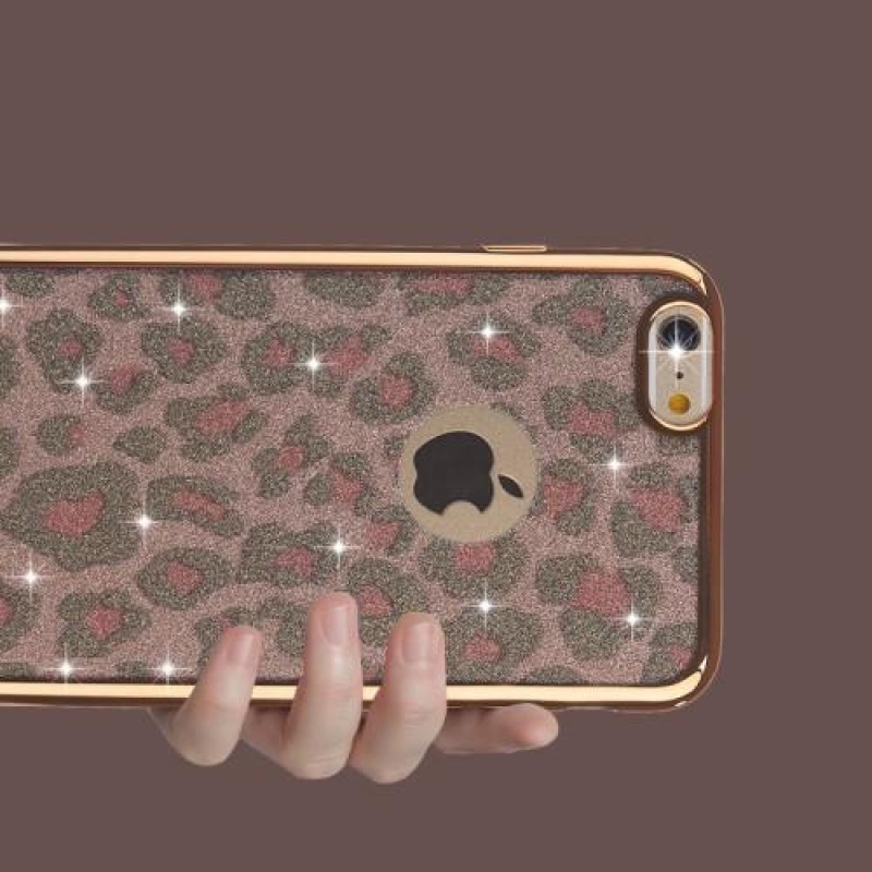 Leopard matný gelový obal na iPhone 6s Plus a 6 Plus - růžový