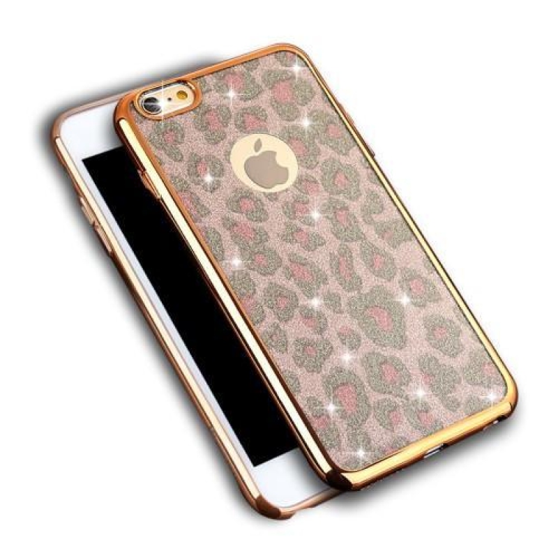 Leopard matný gelový obal na iPhone 6s Plus a 6 Plus - růžový