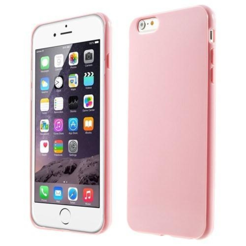 Lesklý gelový obal na iPhone 6s Plus a 6 Plus - růžový