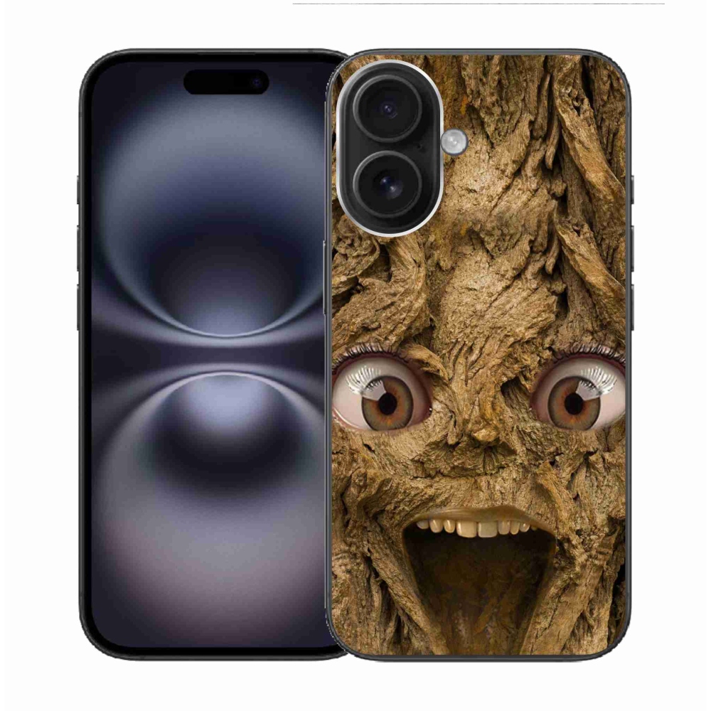 Gelový kryt mmCase na iPhone 16 - veselý strom s očima