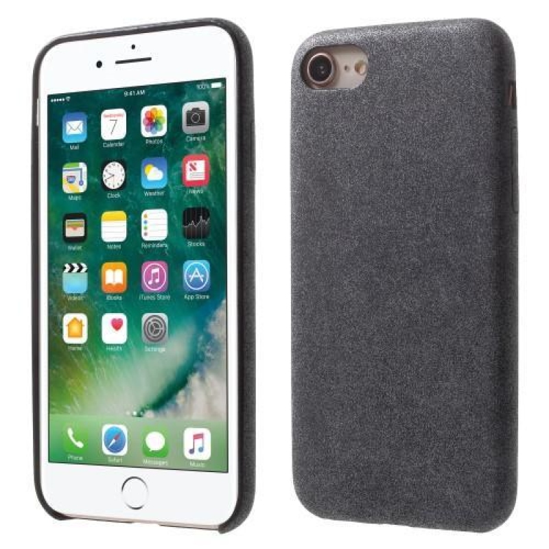 Lethy plastový obal se zády z PU kůže na iPhone 8 a iPhone 7 - šedý