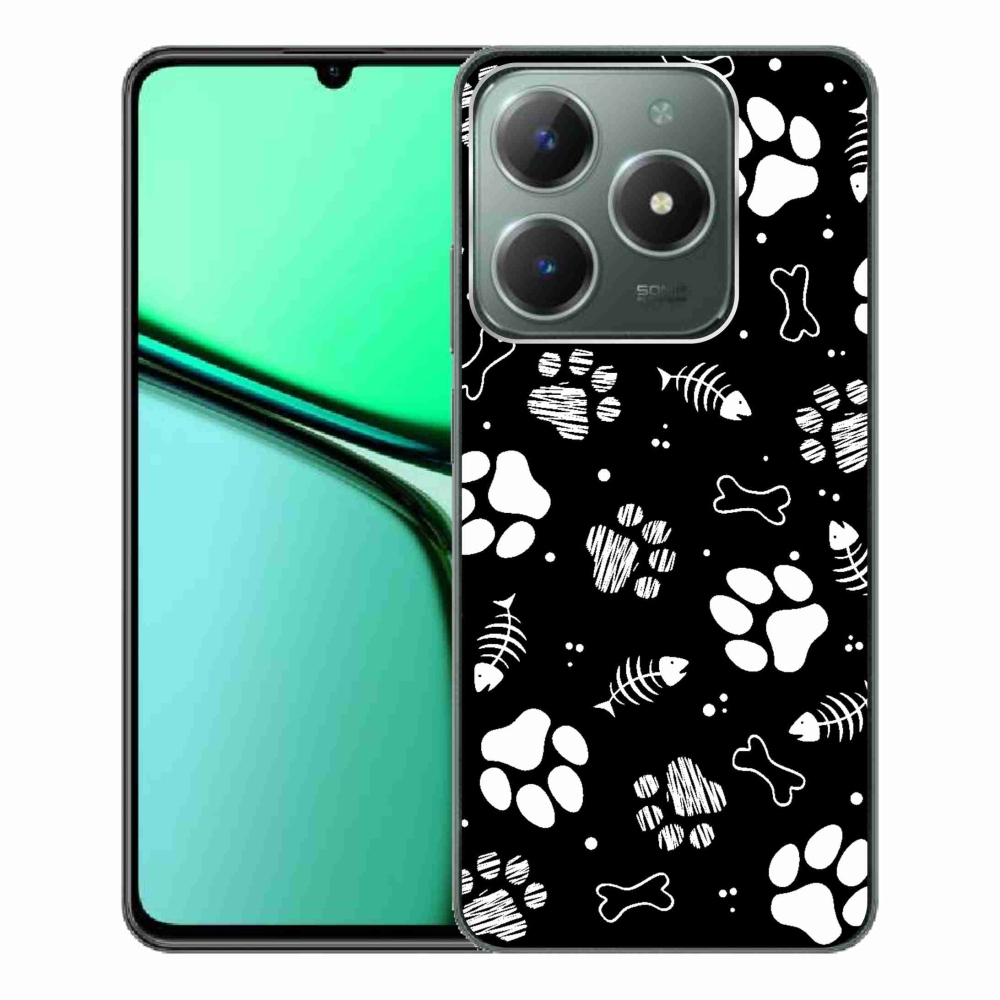 Gelový kryt mmCase na Realme C61 - psí tlapky