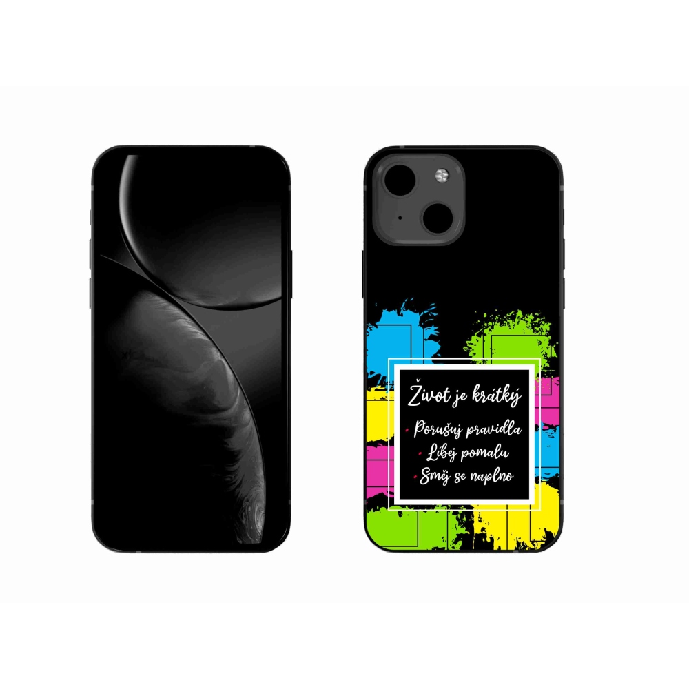 Gelový kryt mmCase na iPhone 13 6.1 - citát 5 černé pozadí