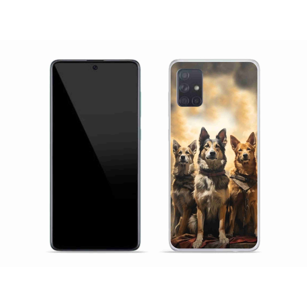 Gelový kryt mmCase na Samsung Galaxy A51 - tři psi