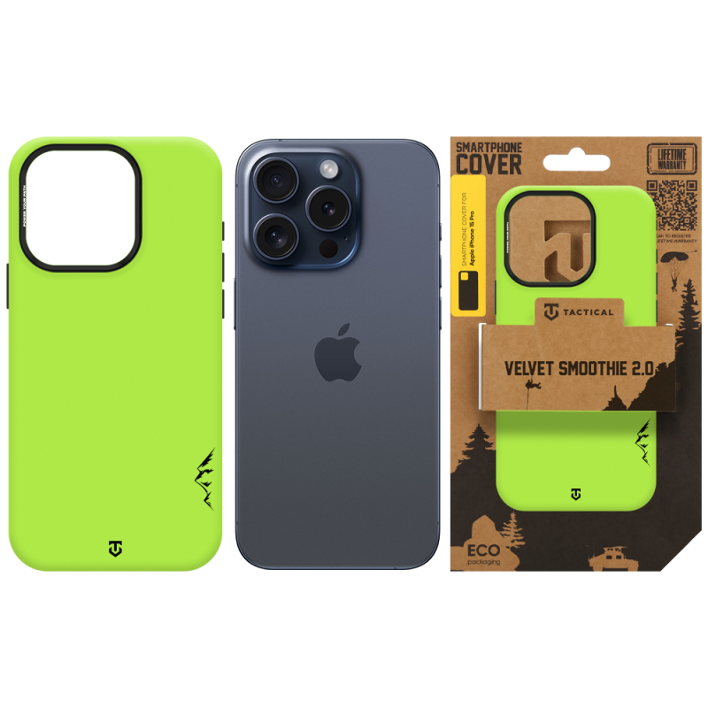 Tactical MagForce Velvet Smoothie 2.0 Kryt pro Apple iPhone 15 Pro Avocado