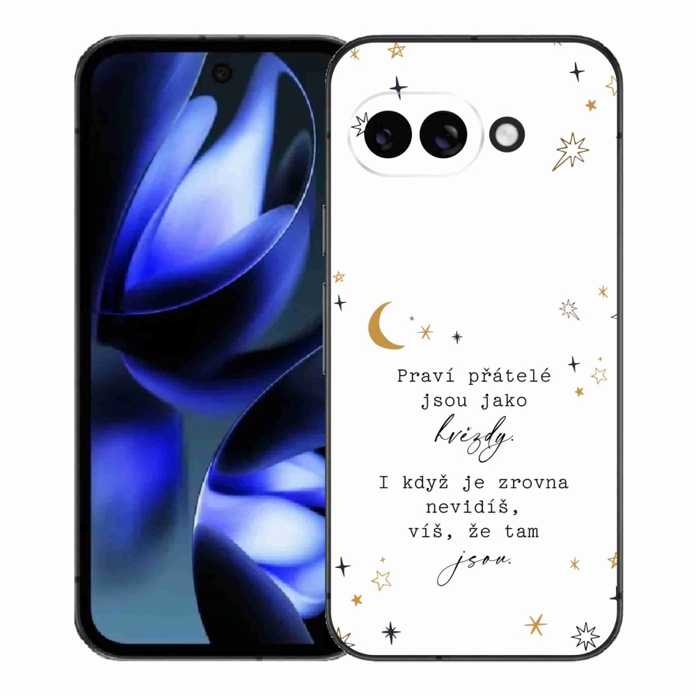 Gelový kryt mmCase na Google Pixel 9a - citát 6 bílé pozadí