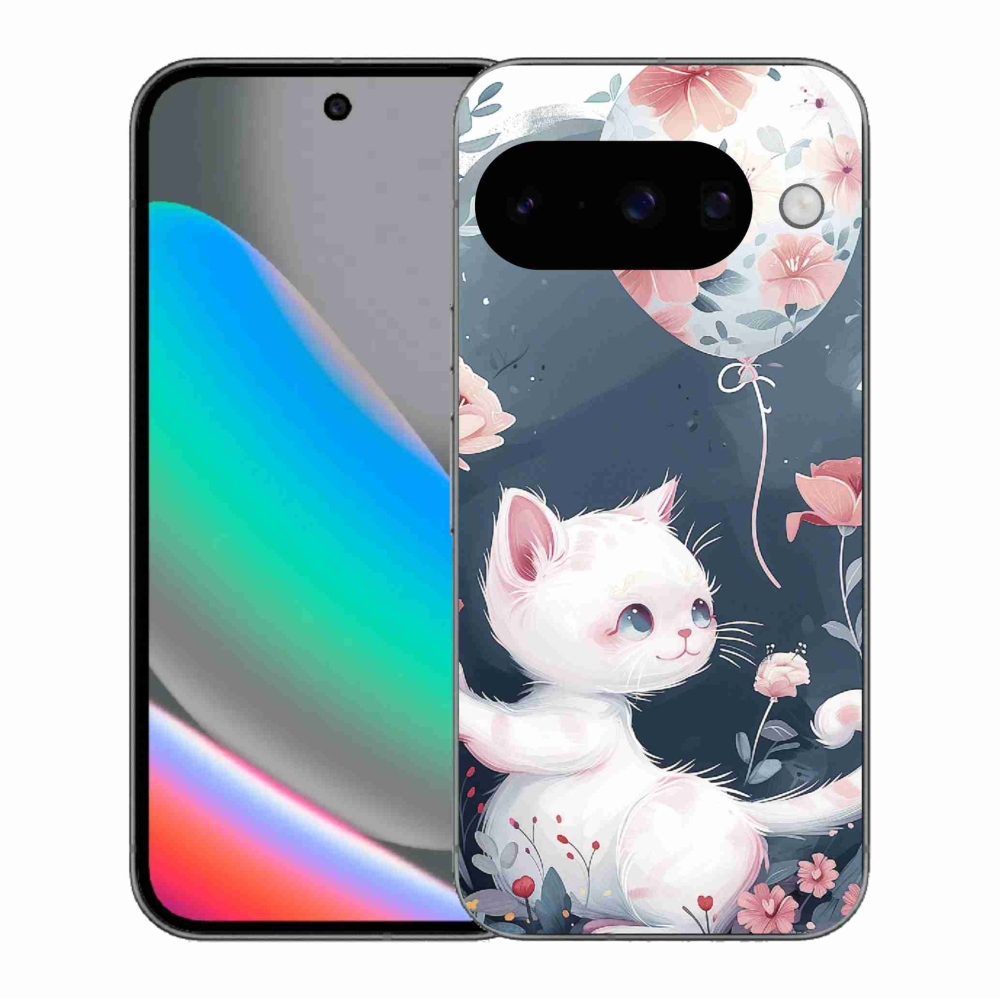Gelový kryt mmCase na Google Pixel 10 - kotě s balónkem