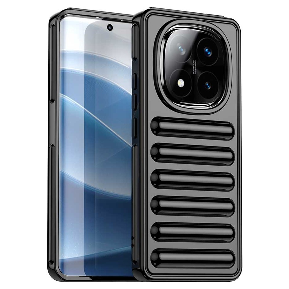Stripe odolný kryt na Xiaomi Redmi Note 14 Pro+ 5G - černý