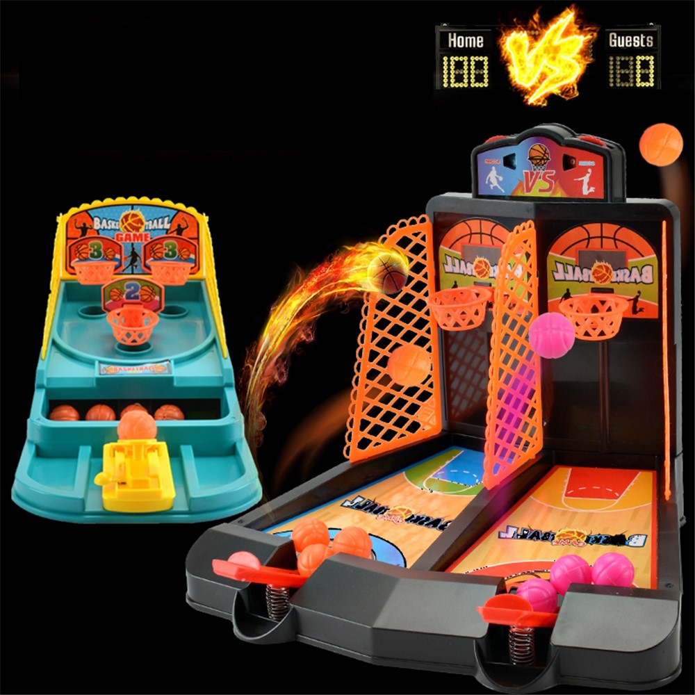 Stolní basketbalová mini arkáda pro 1–2 hráče – oranžová