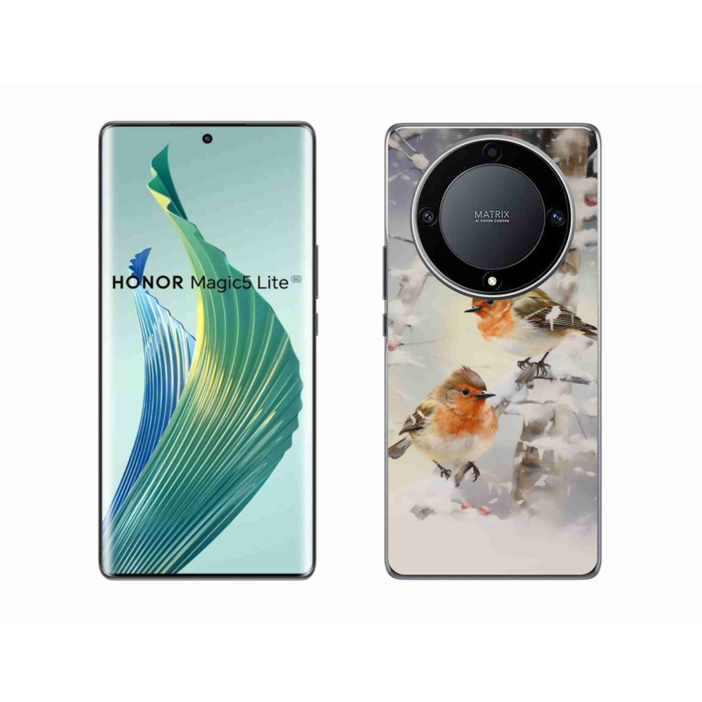 Gelový kryt mmCase na Honor Magic 5 Lite 5G - ptáčci v zimě