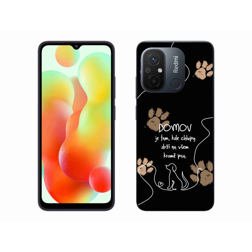 Gelový kryt mmCase na Xiaomi Redmi 12C - psí motiv černé pozadí