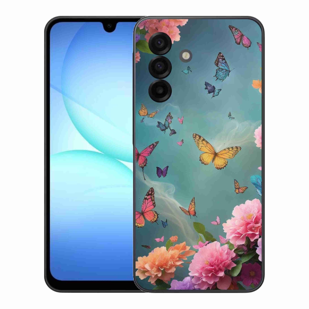 Gelový kryt mmCase na Samsung Galaxy A17 5G - barevné květy a motýli
