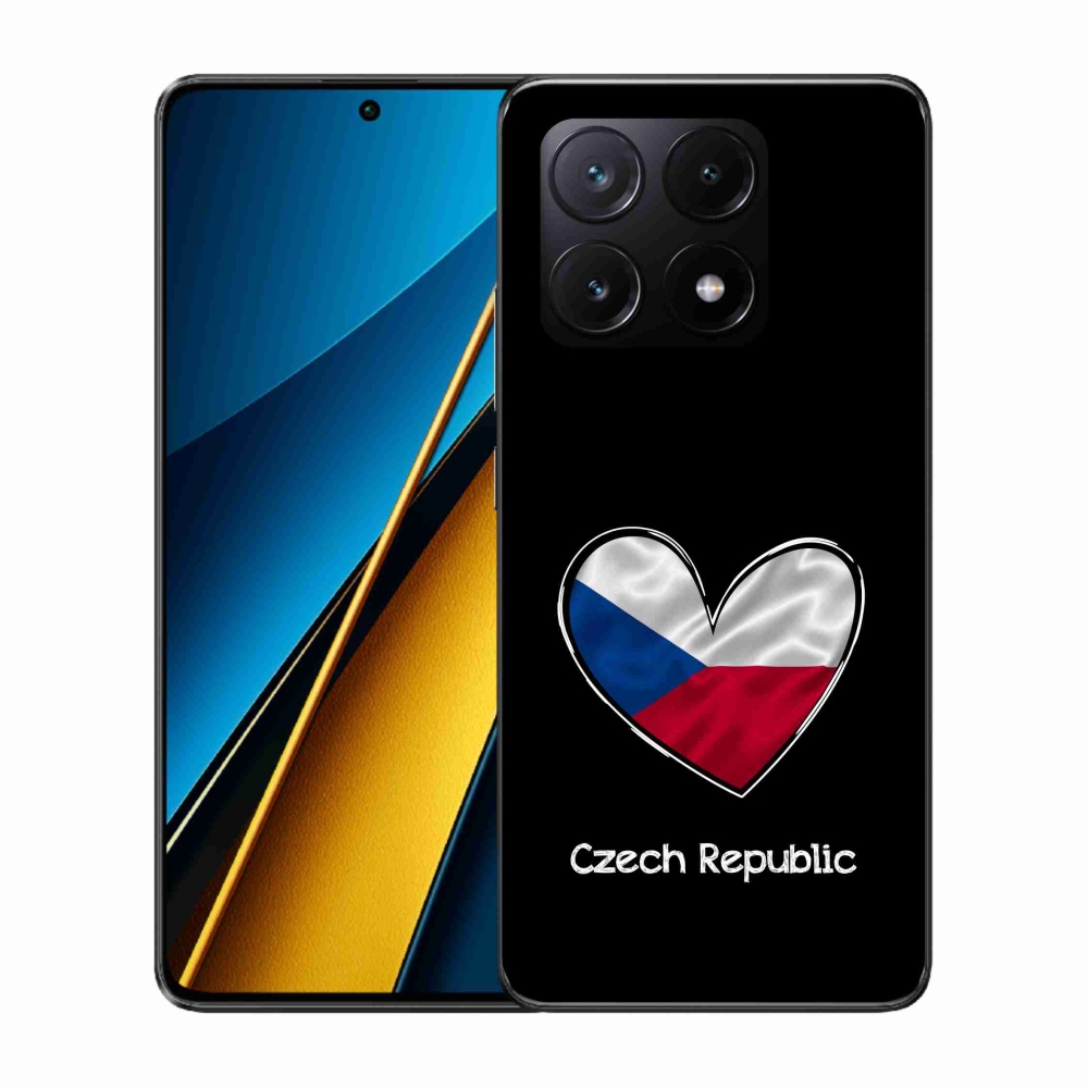 Gelový kryt mmCase na Xiaomi Poco X6 Pro 5G - vlajka srdce černé pozadí
