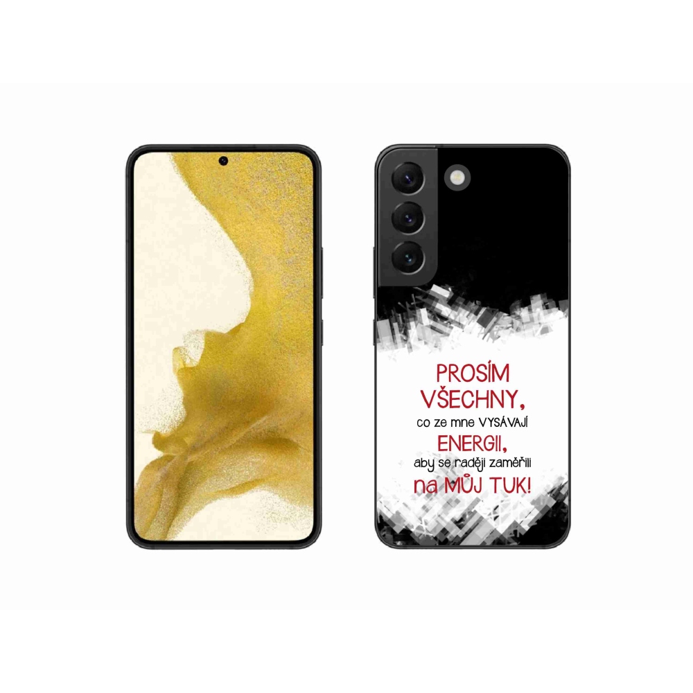 Gelový kryt mmCase na Samsung Galaxy S22 5G - vtipný text 1 červený