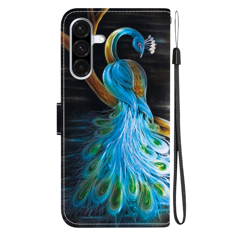 Versatile knížkové pouzdro na Samsung Galaxy A36 5G/A56 5G - páv
