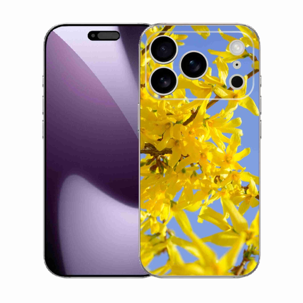 Gelový kryt mmCase na iPhone 17 Pro - žluté květy