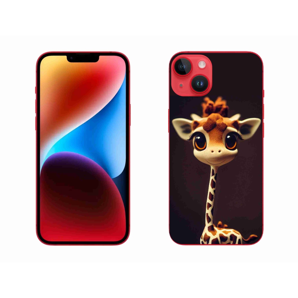 Gelový kryt mmCase na iPhone 14 Plus - malá žirafa