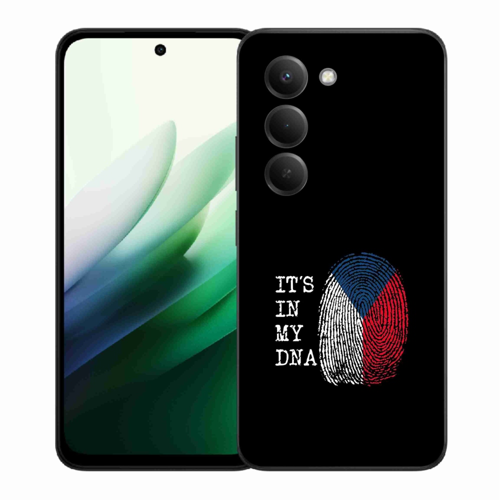 Gelový kryt mmCase na Xiaomi Redmi 15 5G (169mm) - vlajka otisk prstu černé pozadí