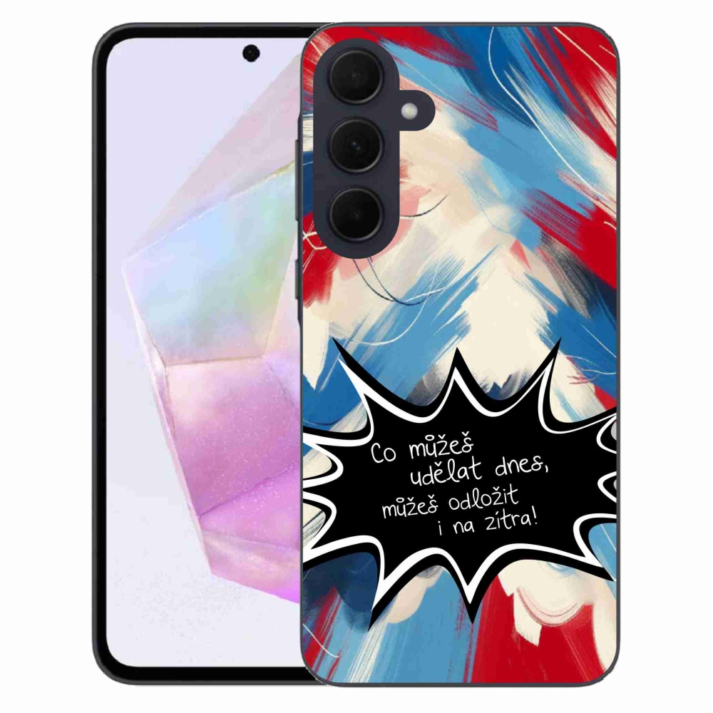 Gelový kryt mmCase na Samsung Galaxy A35 5G - vtipný text 9 černé pozadí
