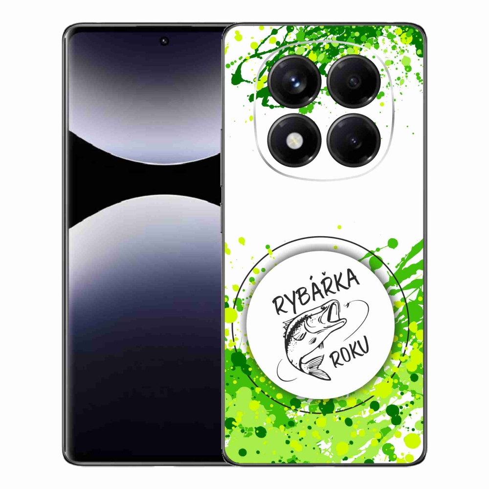 Gelový kryt mmCase na Xiaomi Redmi Note 14 Pro - rybářka roku bílé pozadí