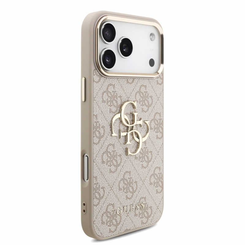 Guess PU 4G Metal Logo Strap Zadní Kryt pro iPhone 18 Pro Max Pink