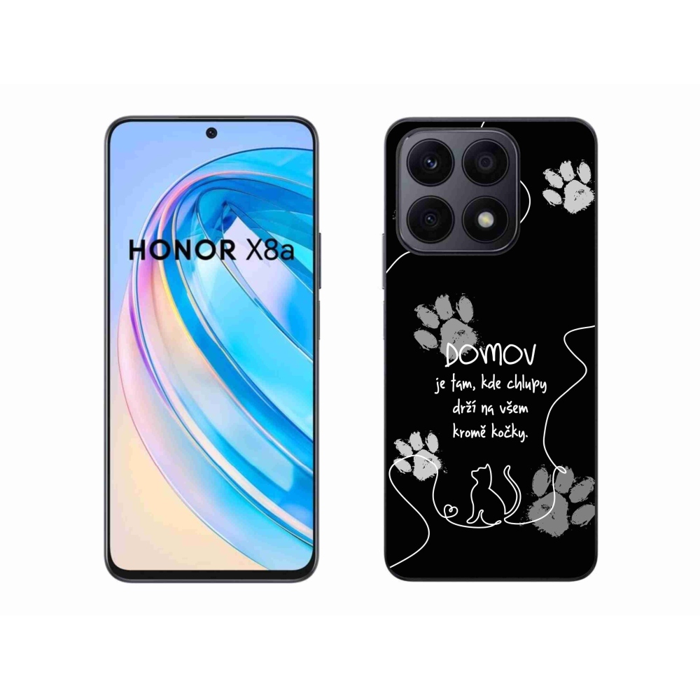 Gelový kryt mmCase na Honor X8a - kočičí motiv černé pozadí