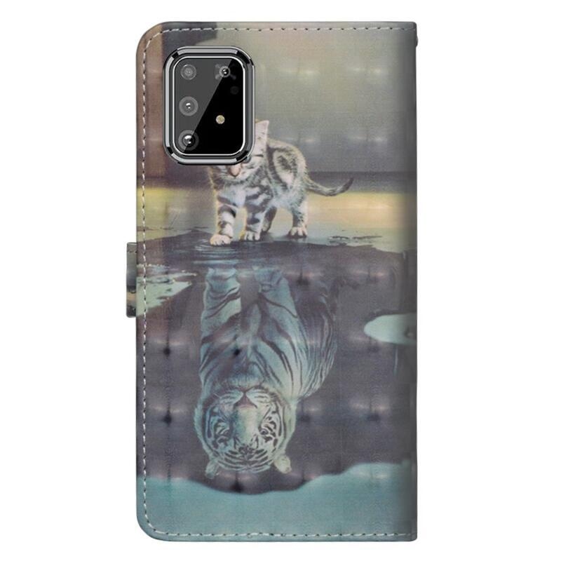 Light peněženkové pouzdro na mobil Samsung Galaxy S10 Lite - kočka a odraz tygra