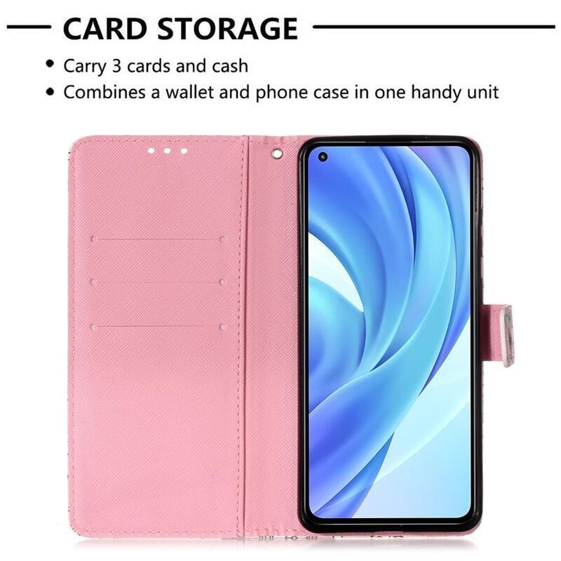 Light peněženkové pouzdro na mobil Xiaomi Mi 11 Lite 5G/4G/11 Lite 5G NE - růžový květ