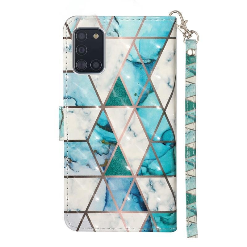 Light PU kožené peněženkové pouzdro na mobil Samsung Galaxy A31 - kamenná mozaika
