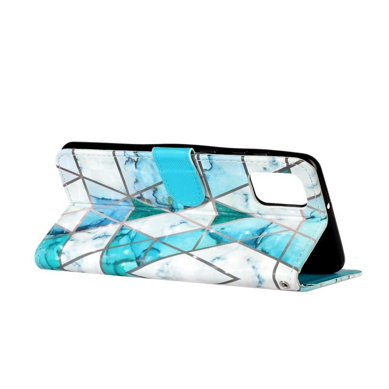 Light PU kožené peněženkové pouzdro na mobil Samsung Galaxy A31 - kamenná mozaika