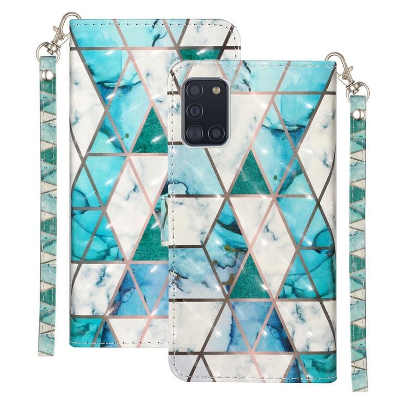 Light PU kožené peněženkové pouzdro na mobil Samsung Galaxy A31 - kamenná mozaika
