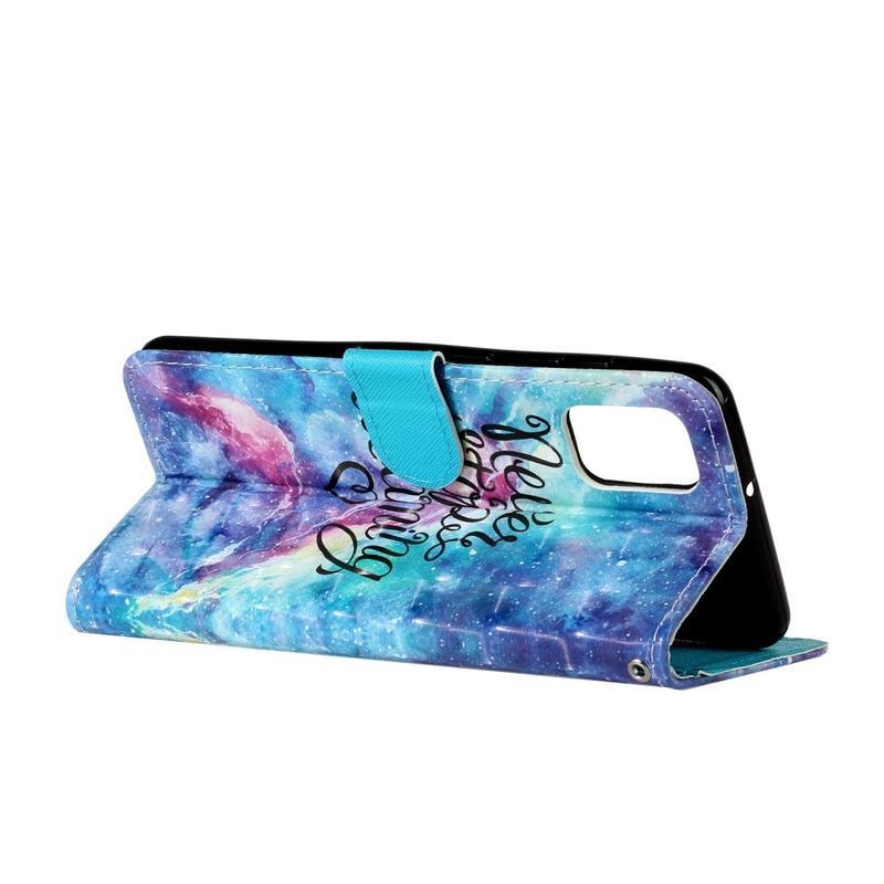 Light PU kožené peněženkové pouzdro na mobil Samsung Galaxy A31 - nepřestávej snít