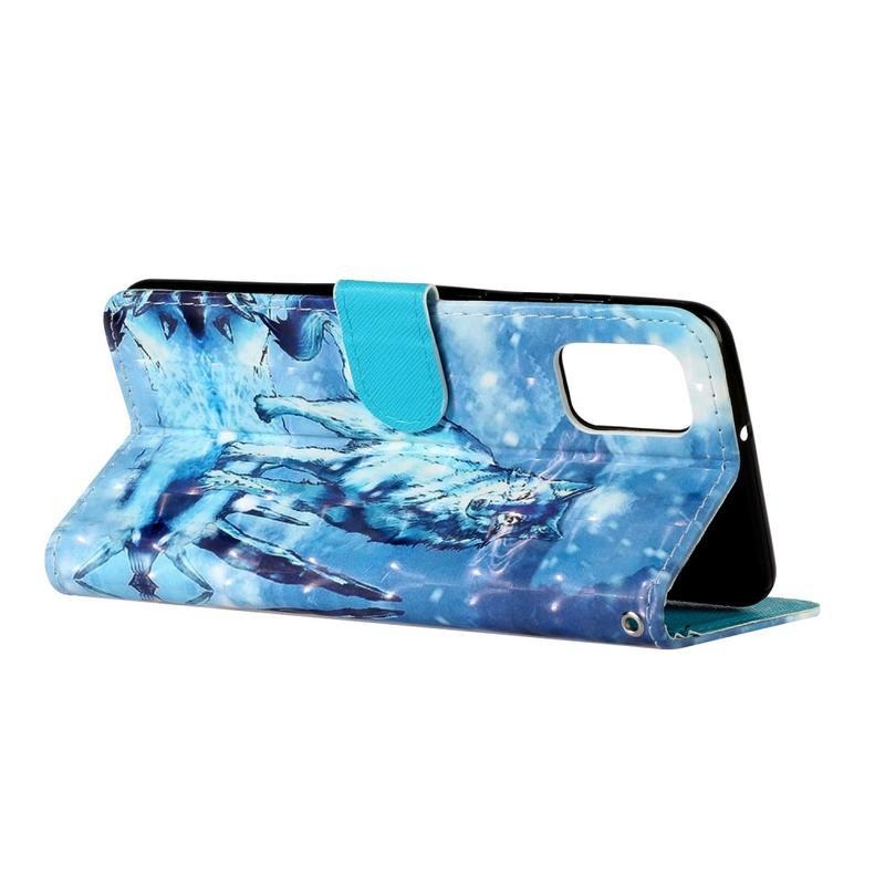 Light PU kožené peněženkové pouzdro na mobil Samsung Galaxy A31 - vlk