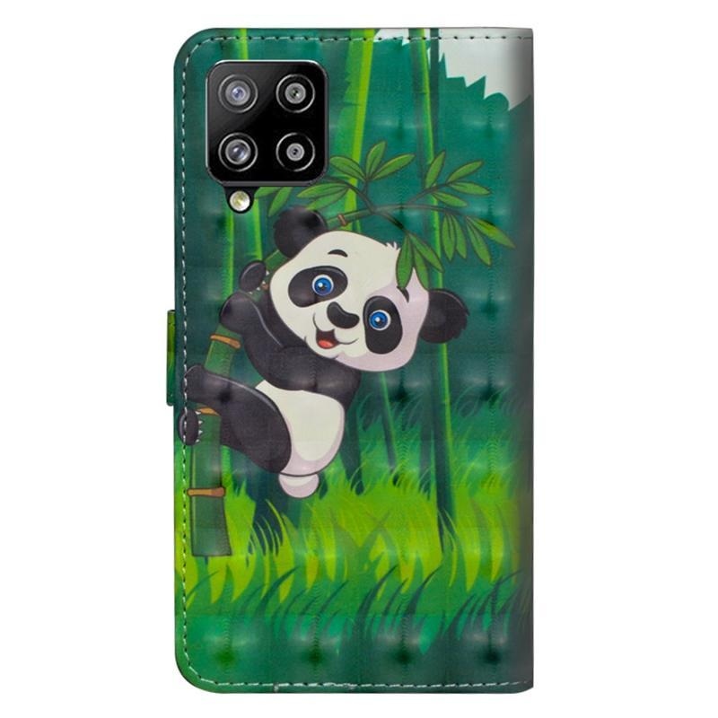 Light PU kožené peněženkové pouzdro na mobil Samsung Galaxy A42 5G - panda