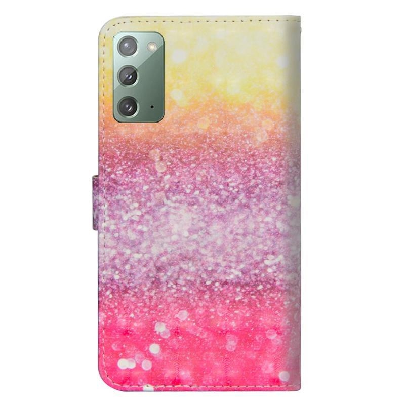 Light PU kožené peněženkové pouzdro na mobil Samsung Galaxy Note 20/Note 20 5G - třpytivý vzor