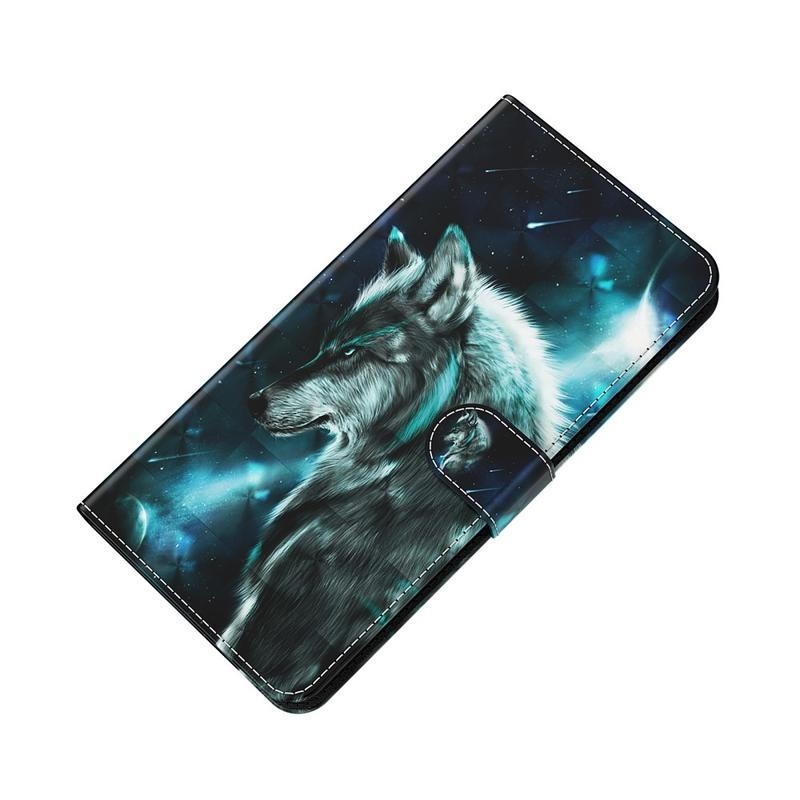Light PU kožené peněženkové pouzdro pro mobil Huawei P Smart (2021) - vlk